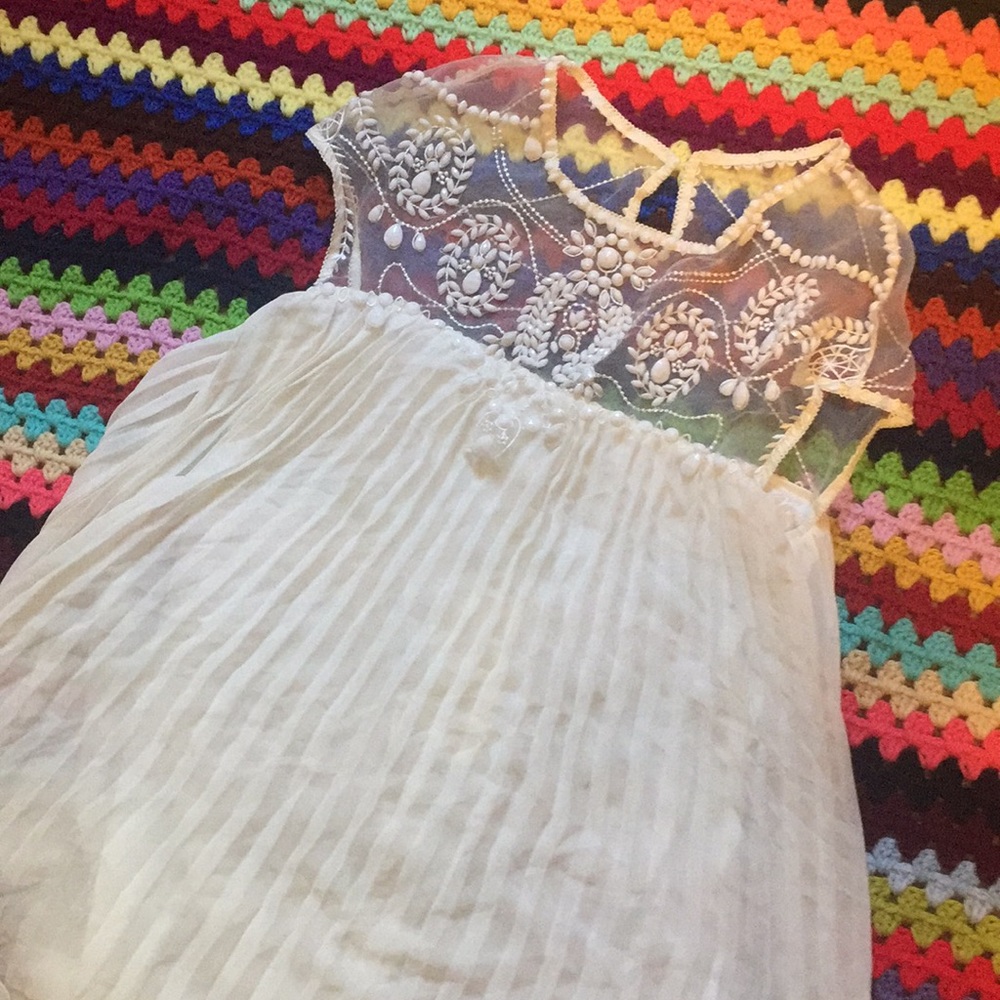 white beaded babydoll dress 🦢